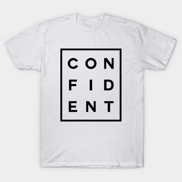 Confident Boxed (Black) T-Shirt by inotyler